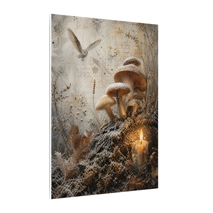 Wild Mushrooms Texture Canvas Art | Elegant Japandi Art
