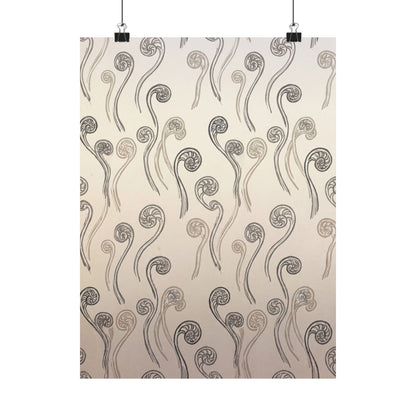 Fern Unfurling Wall Art Print | Summer Japandi Japanese Pattern Art