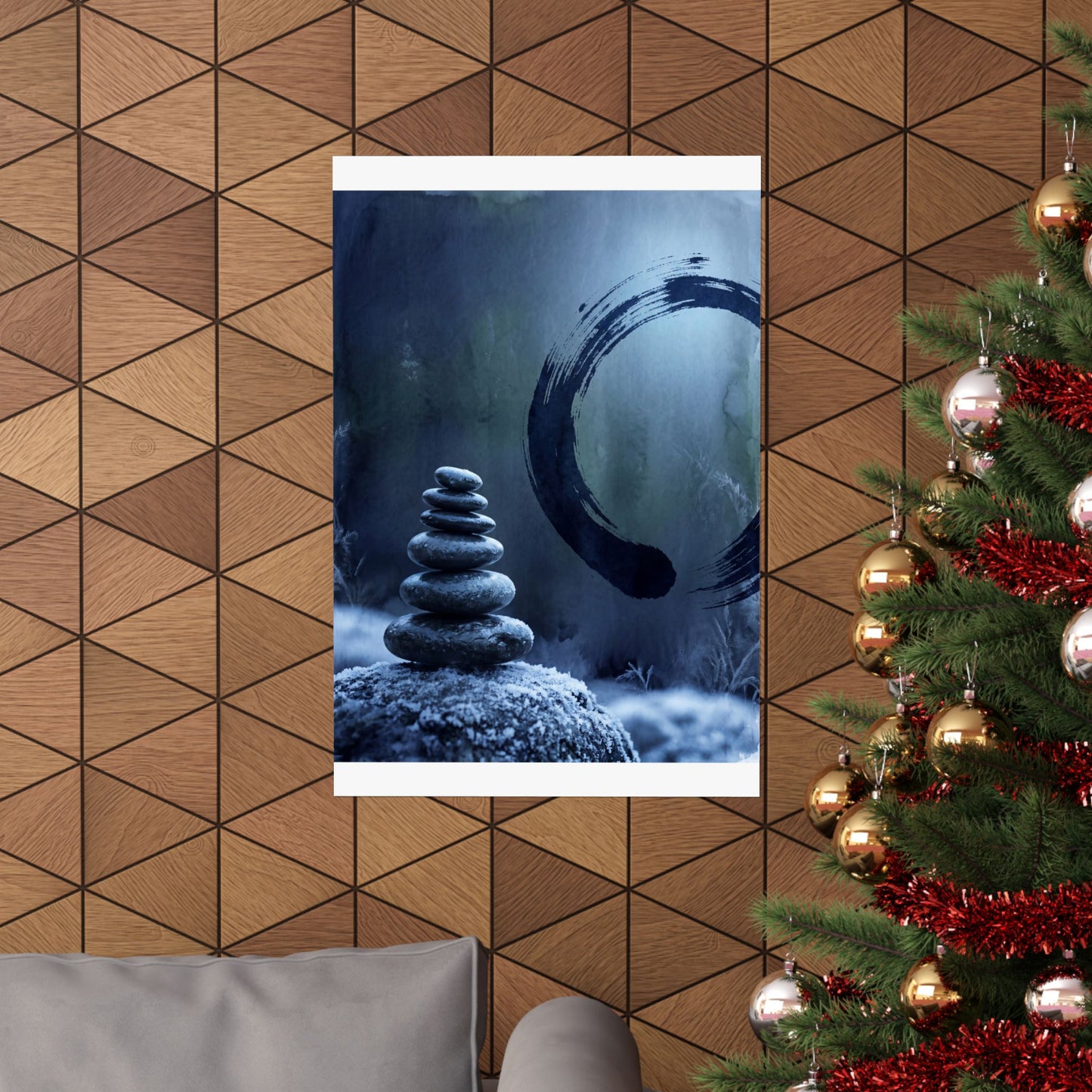 Moonlight River Stones Wall Art Print - Zen Fukinsei