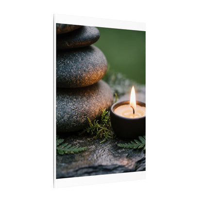 Warm River Stones Canvas Art - Japanese Pattern Japandi