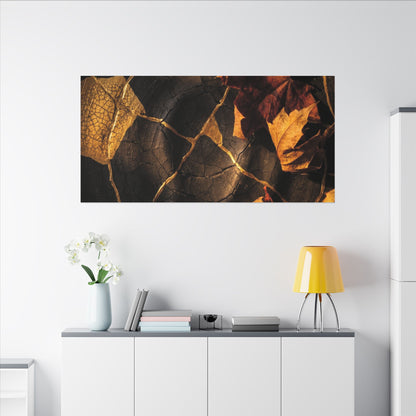 Resilient Shadow Play Canvas Art - Crackle Gold Kintsugi