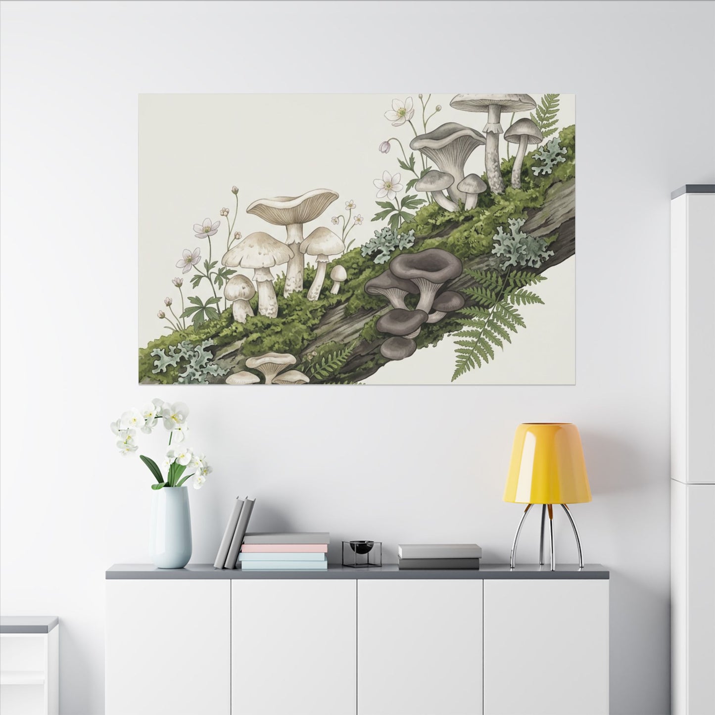 Dried Flowers Spring Canvas Art | Japandi Neutral Design