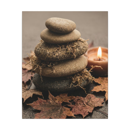 River Stones Canvas Art | Autumn Japandi Texture Art