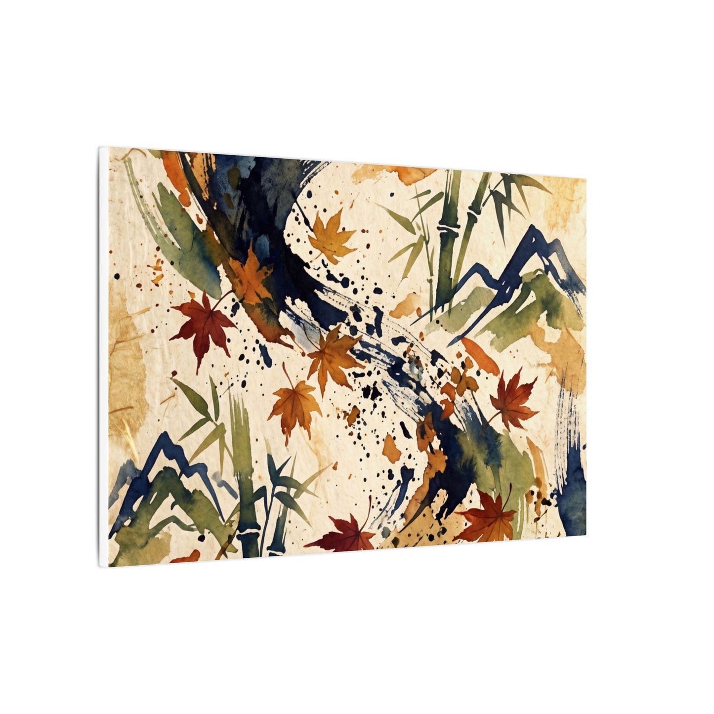 Golden Hour Ink Brushstroke Canvas Art - Zen Shibui