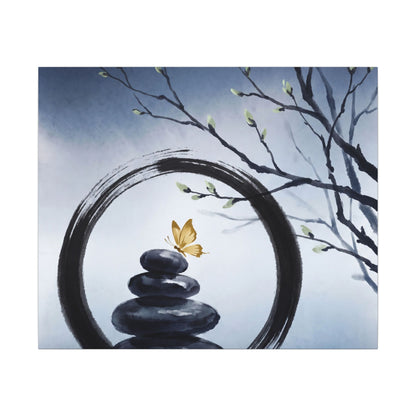 River Stones Spring Canvas Art | Zen Peaceful Design