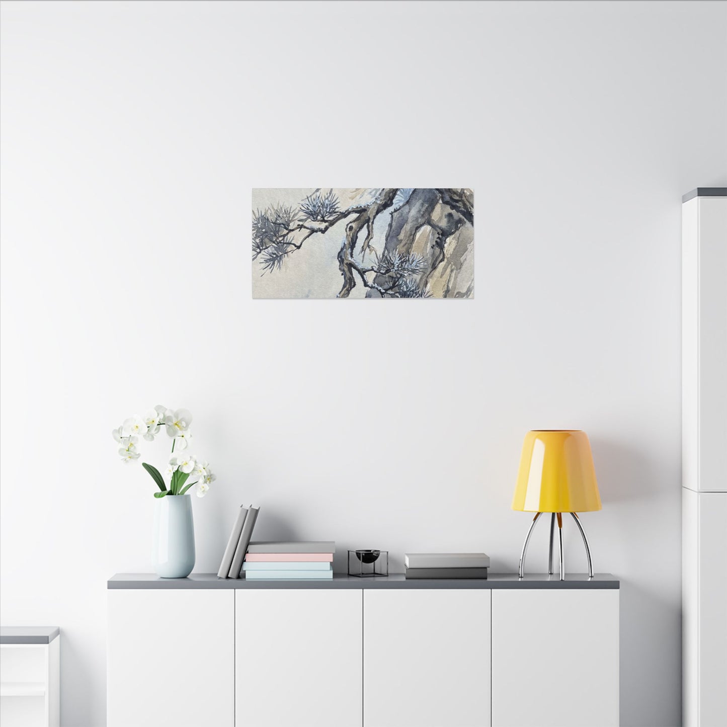 Moonlight Pine Tree Canvas Art - Japandi Seijaku