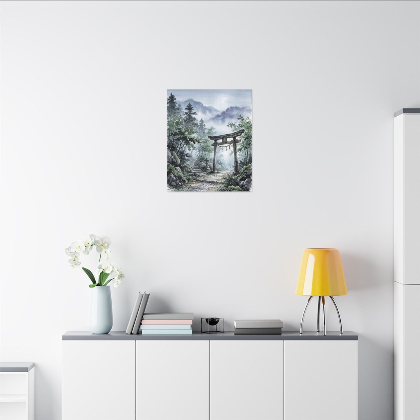 Moonlight Torii Gate Canvas Art - Zen Fukinsei