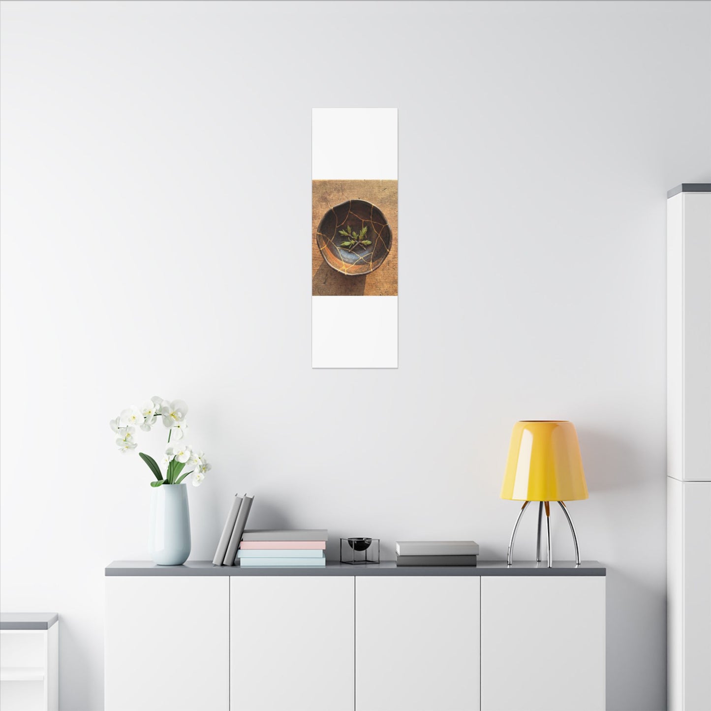 Ceramic Bowl Gold Repair Canvas Art | Resilient Kintsugi Art