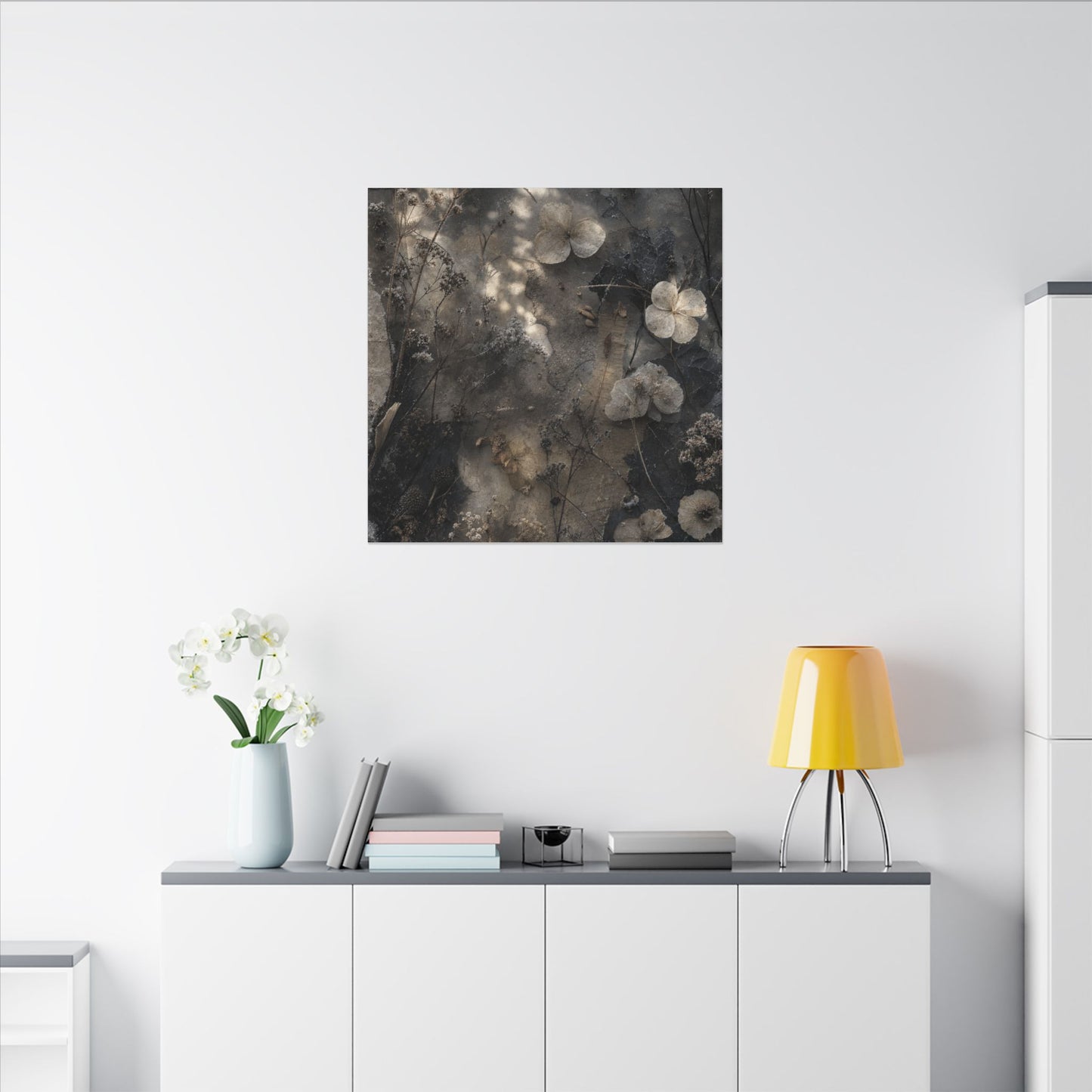 Winter Dried Flowers Texture Canvas Art | Elegant Decor