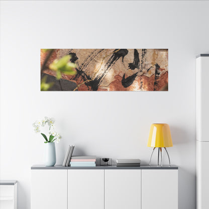 Datsuzoku Ink Brushstroke Canvas Art - Kintsugi Gold Repair