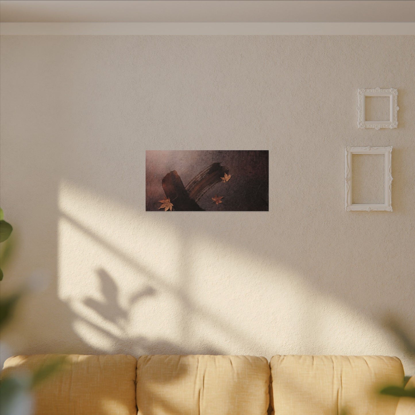 Moody Ink Brushstroke Canvas Art - Moody Minimal Dark Japandi
