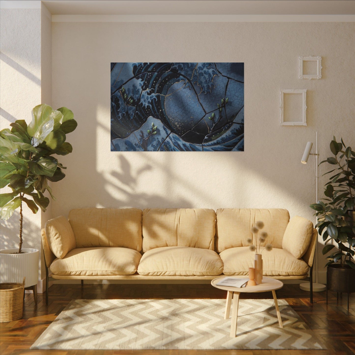 Ocean Wave Spring Canvas Art | Kintsugi Artful Design
