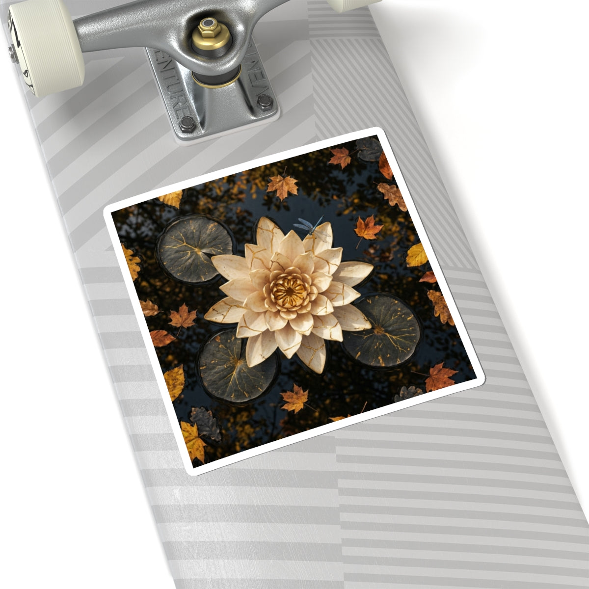 Lotus Flower Gold Repair Sticker | Beautiful Kintsugi Art Art Print