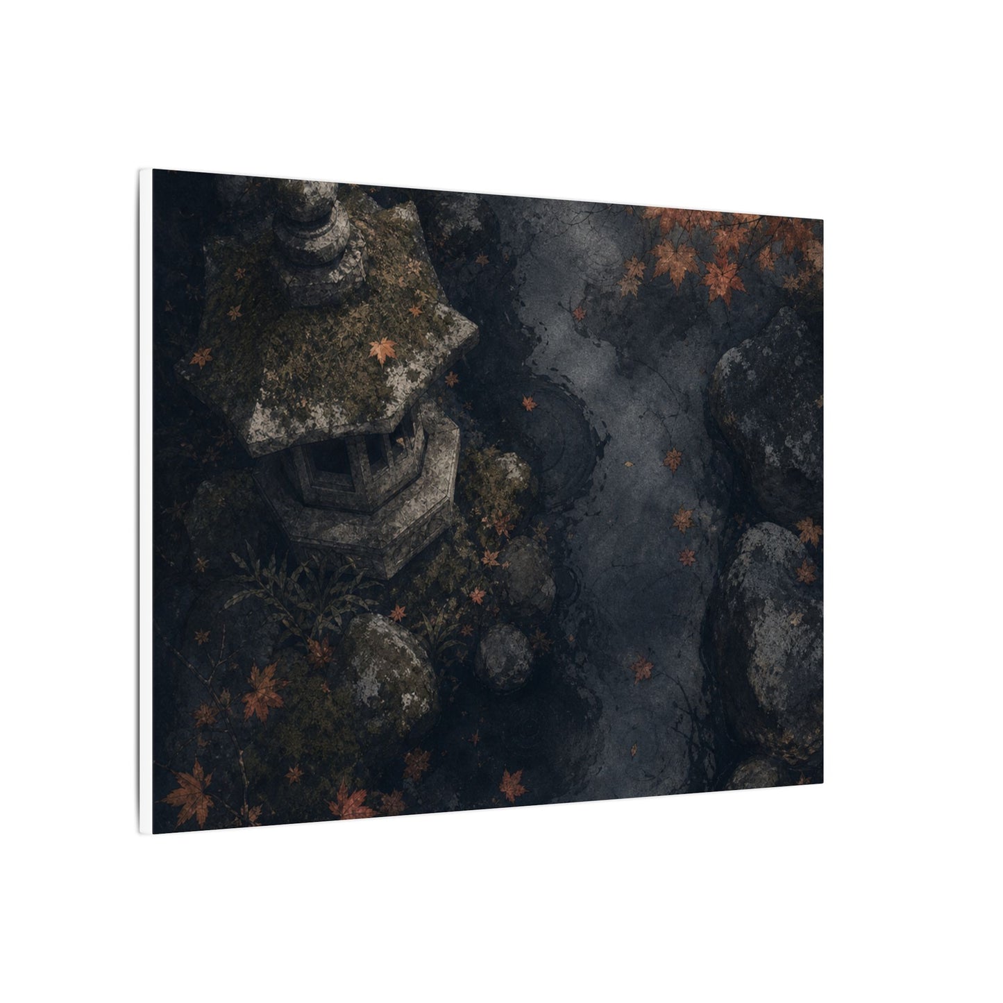 Stone Lantern Canvas Art | Autumn Japandi Texture Art