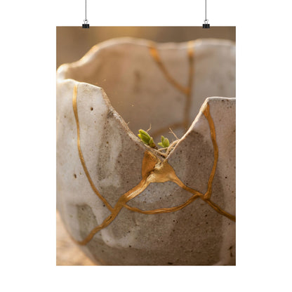 Broken Pottery Wall Art Print | Spring Japandi Minimal Line Art