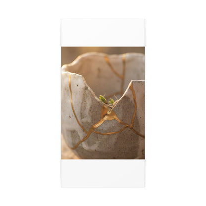 Golden Hour Broken Pottery Canvas Art - Japandi Kanso