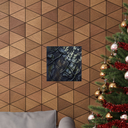 Winter Rock Garden Dark Texture Wall Art Print | Moody Decor
