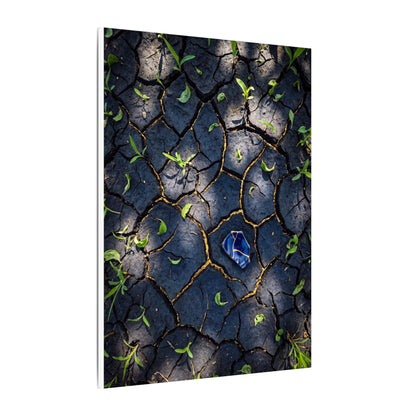 Cracked Earth Canvas Art | Spring Dark Japandi Moody Minimal Art