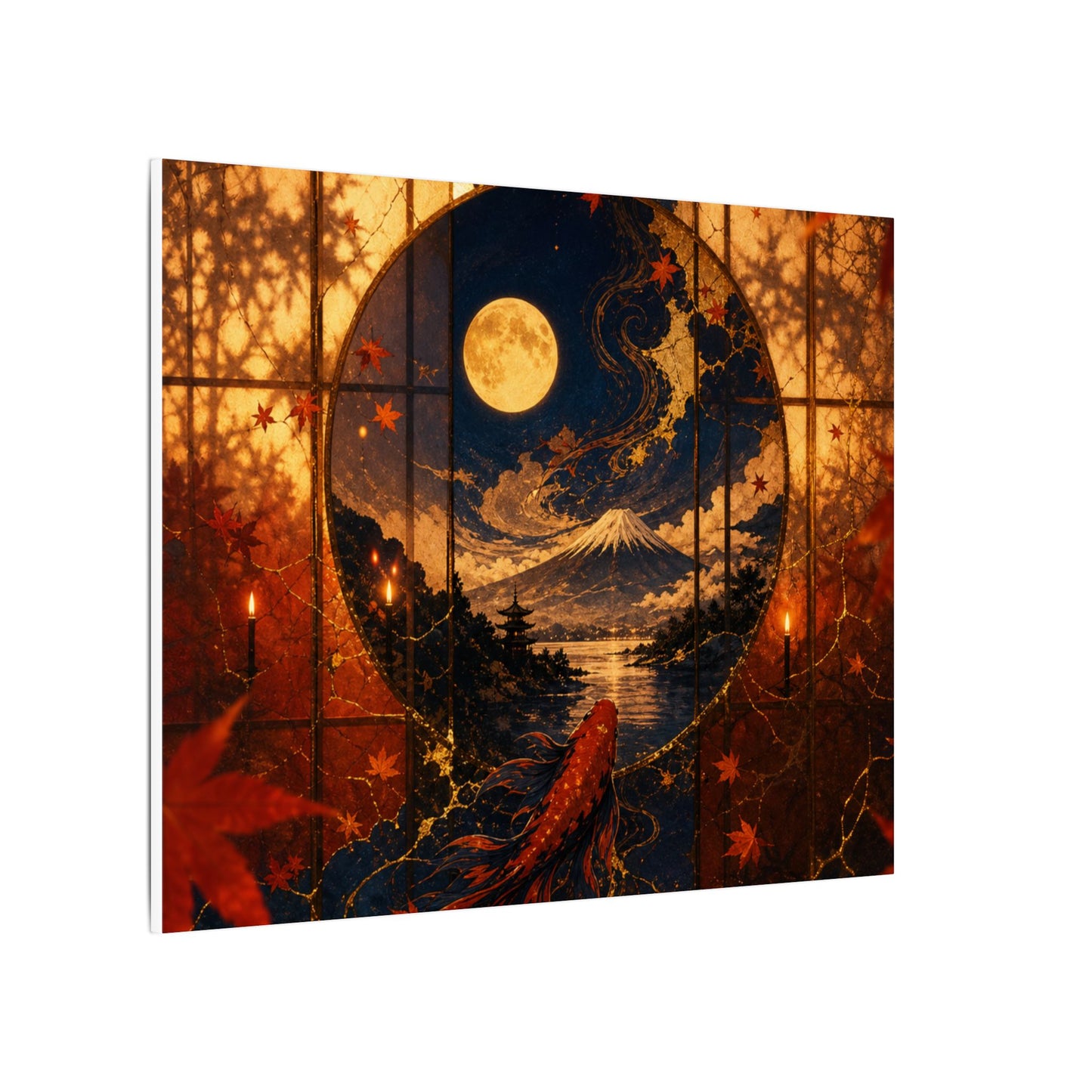 Beautiful Shoji Screen Canvas Art - Gold Vein Kintsugi