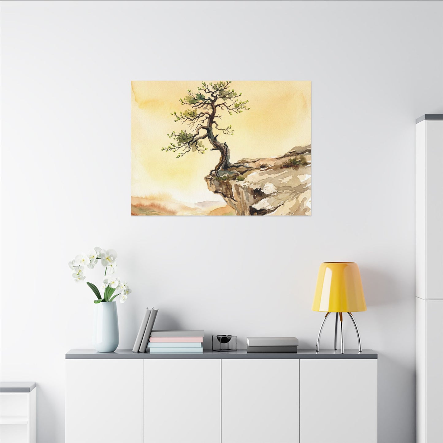 Golden Hour Pine Tree Canvas Art - Japandi Fukinsei
