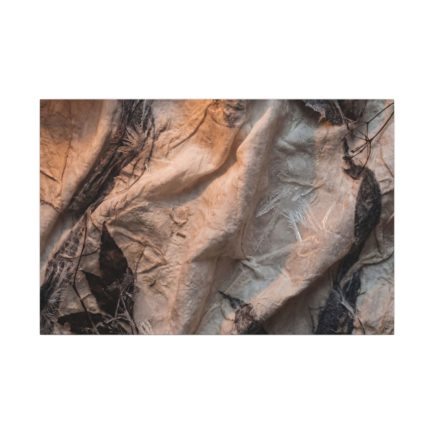 Candlelight Silk Drape Canvas Art - Japandi Mono No Aware Art Print