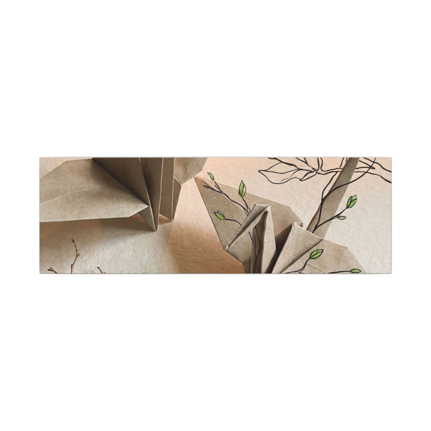 Paper Fold Spring Canvas Art | Japandi Earthy Design