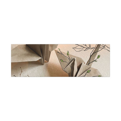 Paper Fold Spring Canvas Art | Japandi Earthy Design