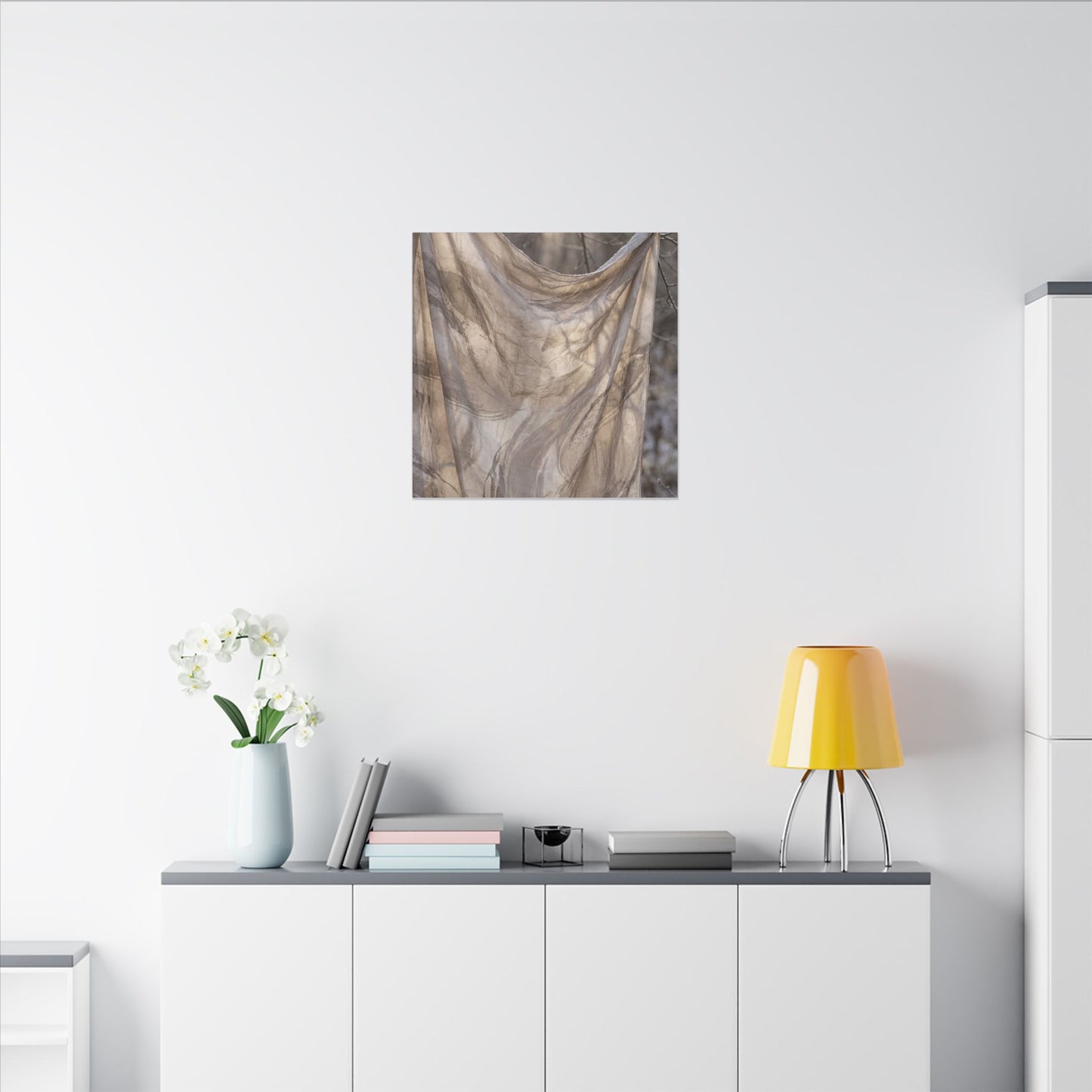 Ma Silk Drape Canvas Art - Japandi Japanese Pattern