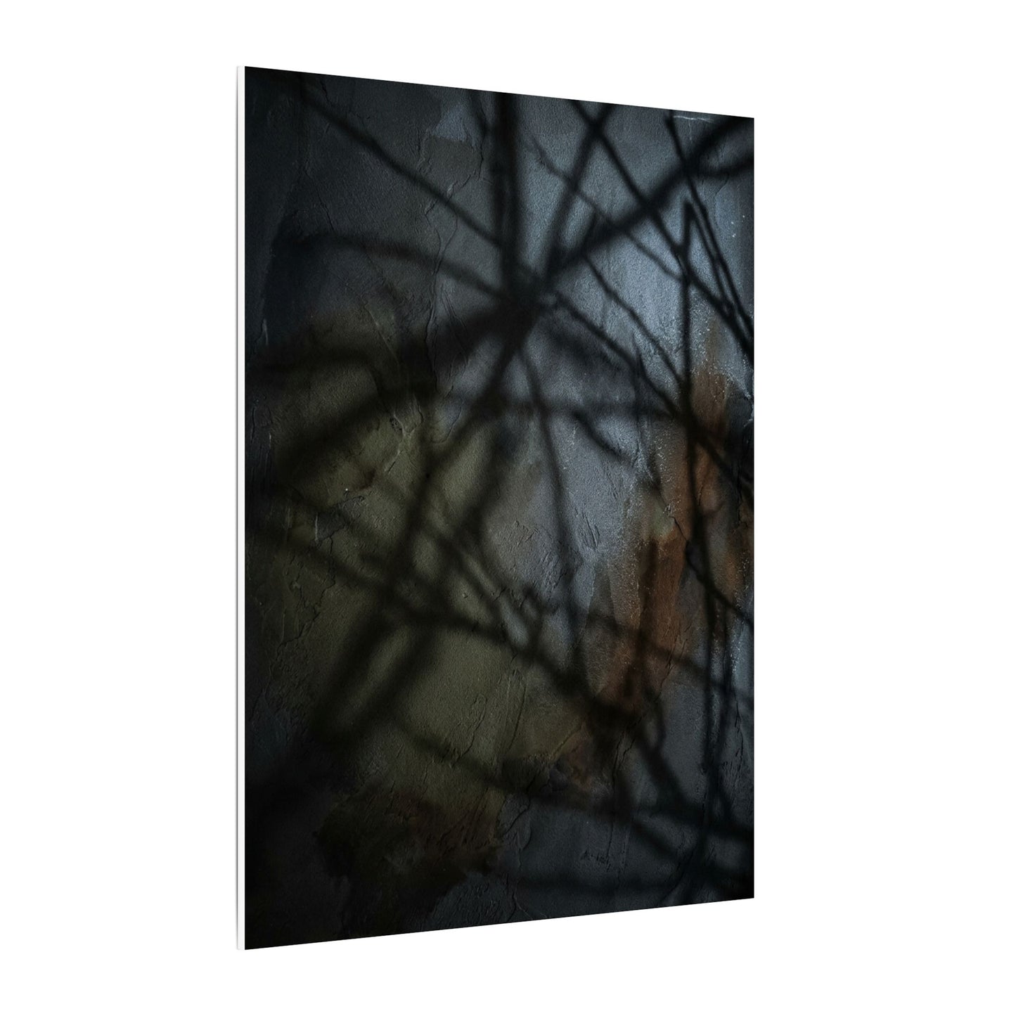 Shadow Play Dark Texture Canvas Art | Sophisticated Dark Japandi Art