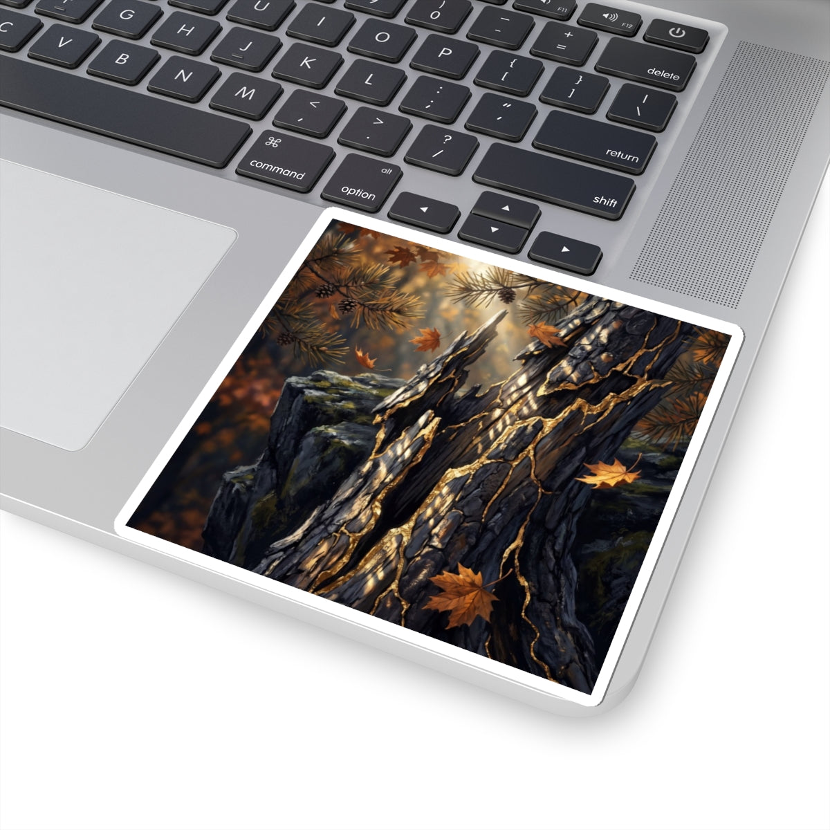 Beautiful Pine Tree Sticker - Gold Vein Kintsugi