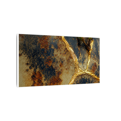 Datsuzoku Rust Patina Canvas Art - Kintsugi Crackle Gold