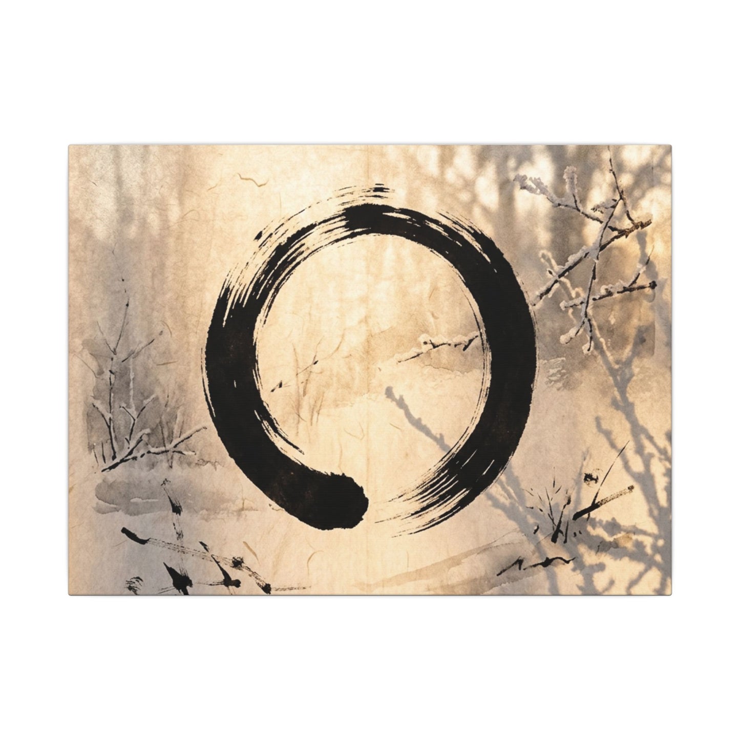 Shoji Screen Enso Canvas Art | Contemplative Zen Art Art Print