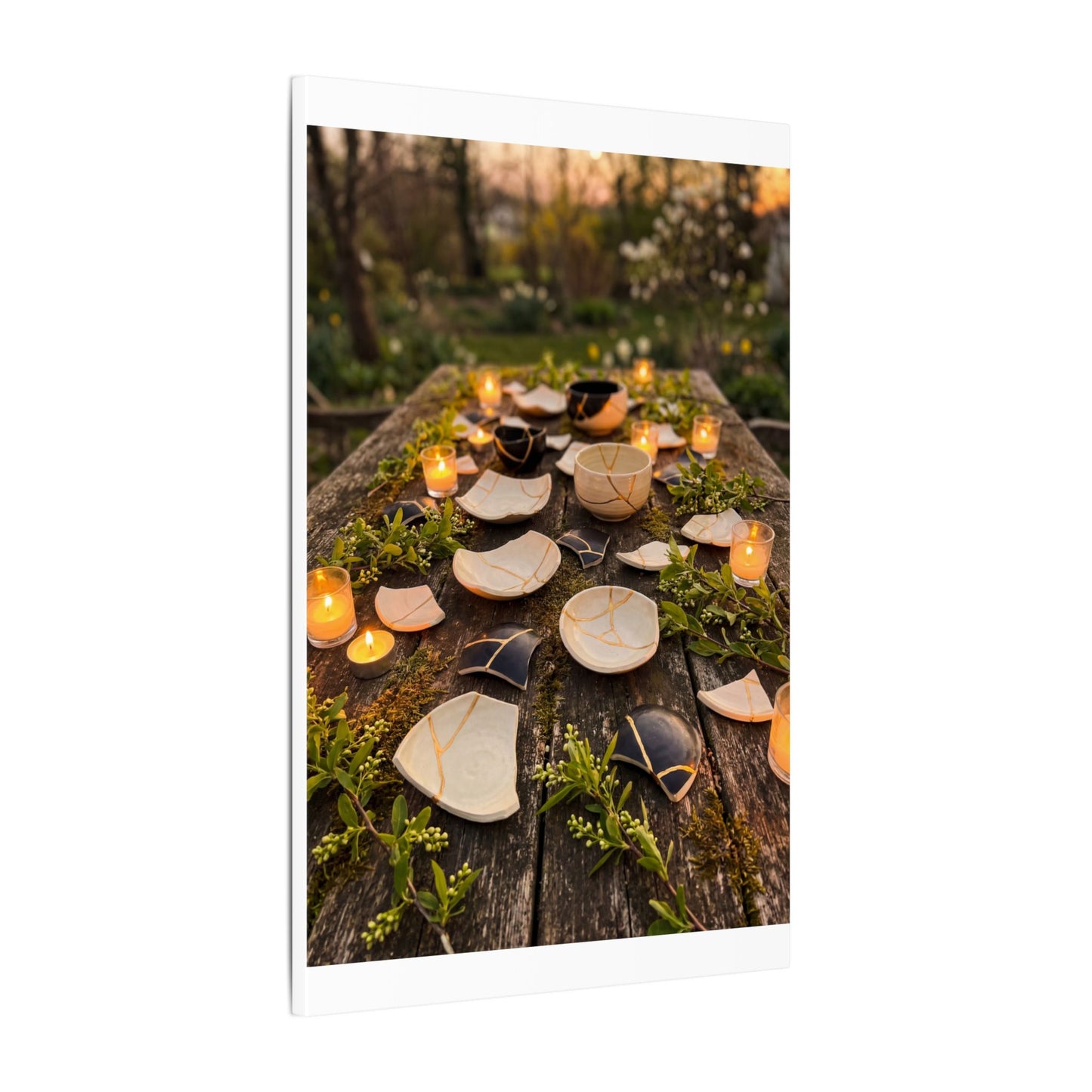 Broken Pottery Spring Canvas Art | Kintsugi Beautiful Design