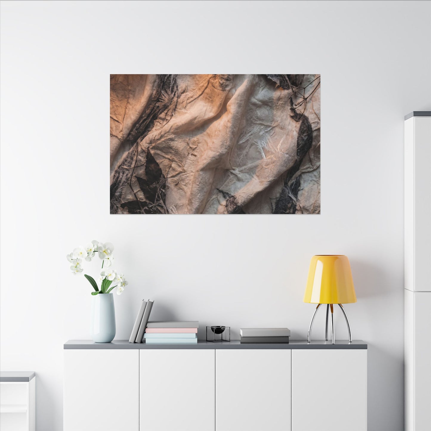 Candlelight Silk Drape Canvas Art - Japandi Mono No Aware