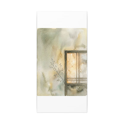 Ma Shoji Screen Canvas Art - Japandi Watercolor