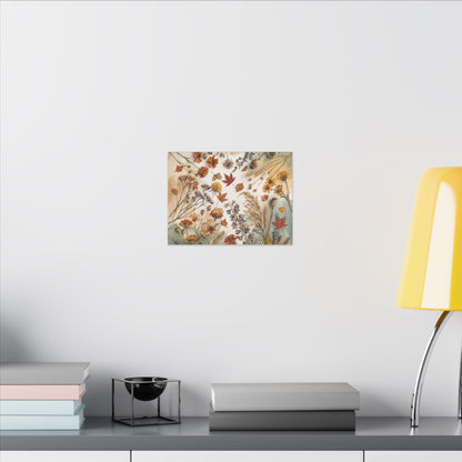 Dried Flowers Canvas Art | Autumn Japandi Watercolor Art