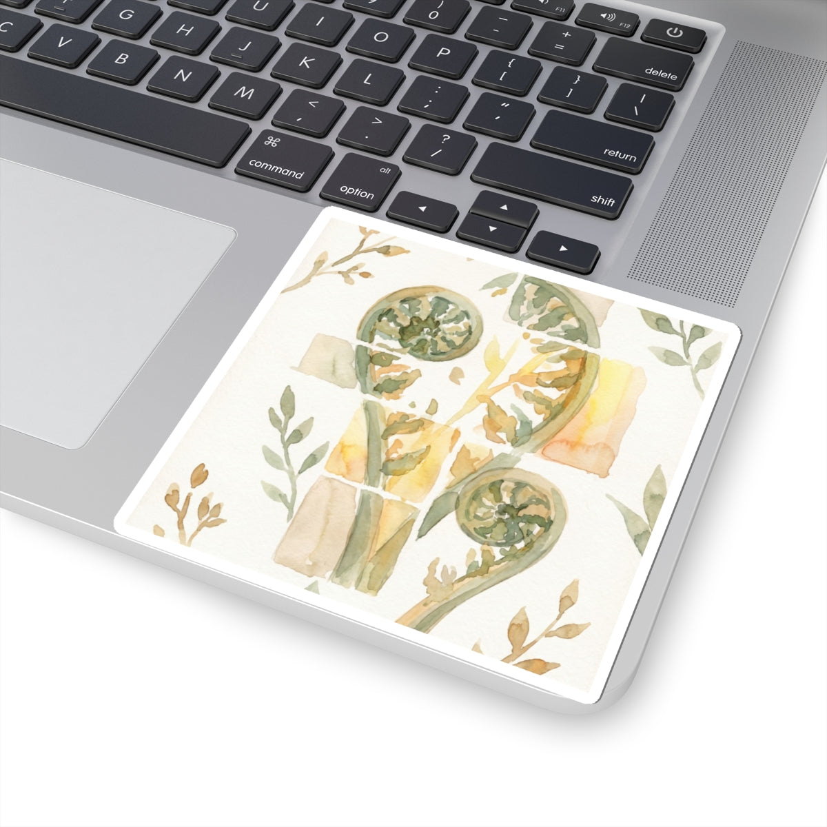 Fern Unfurling Sticker | Spring Japandi Watercolor Art