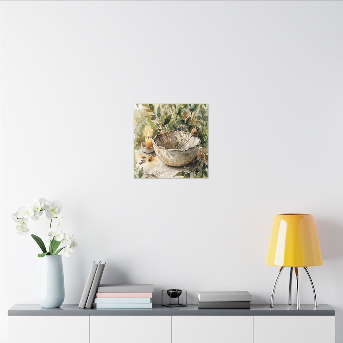 Ceramic Bowl Summer Canvas Art | Japandi Elegant Design