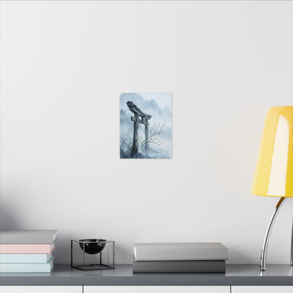 Torii Gate Canvas Art | Spring Zen Sumi E Art