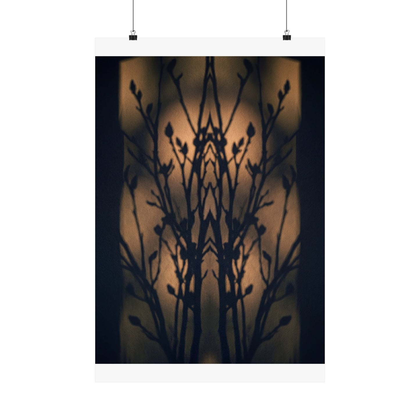 Golden Hour Shadow Play Wall Art Print - Dark Japandi Seijaku