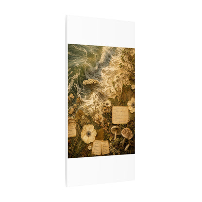 Spring Ocean Wave Herbarium Canvas Art | Nostalgic Decor