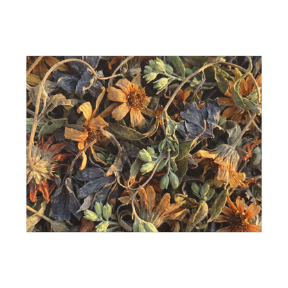 Spring Dried Flowers Japanese Pattern Canvas Art | Warm Decor Art Print