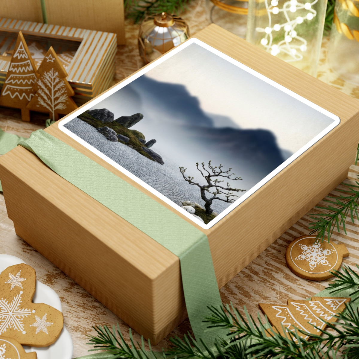 Shibui Mountain Mist Sticker - Zen Karesansui Art Print