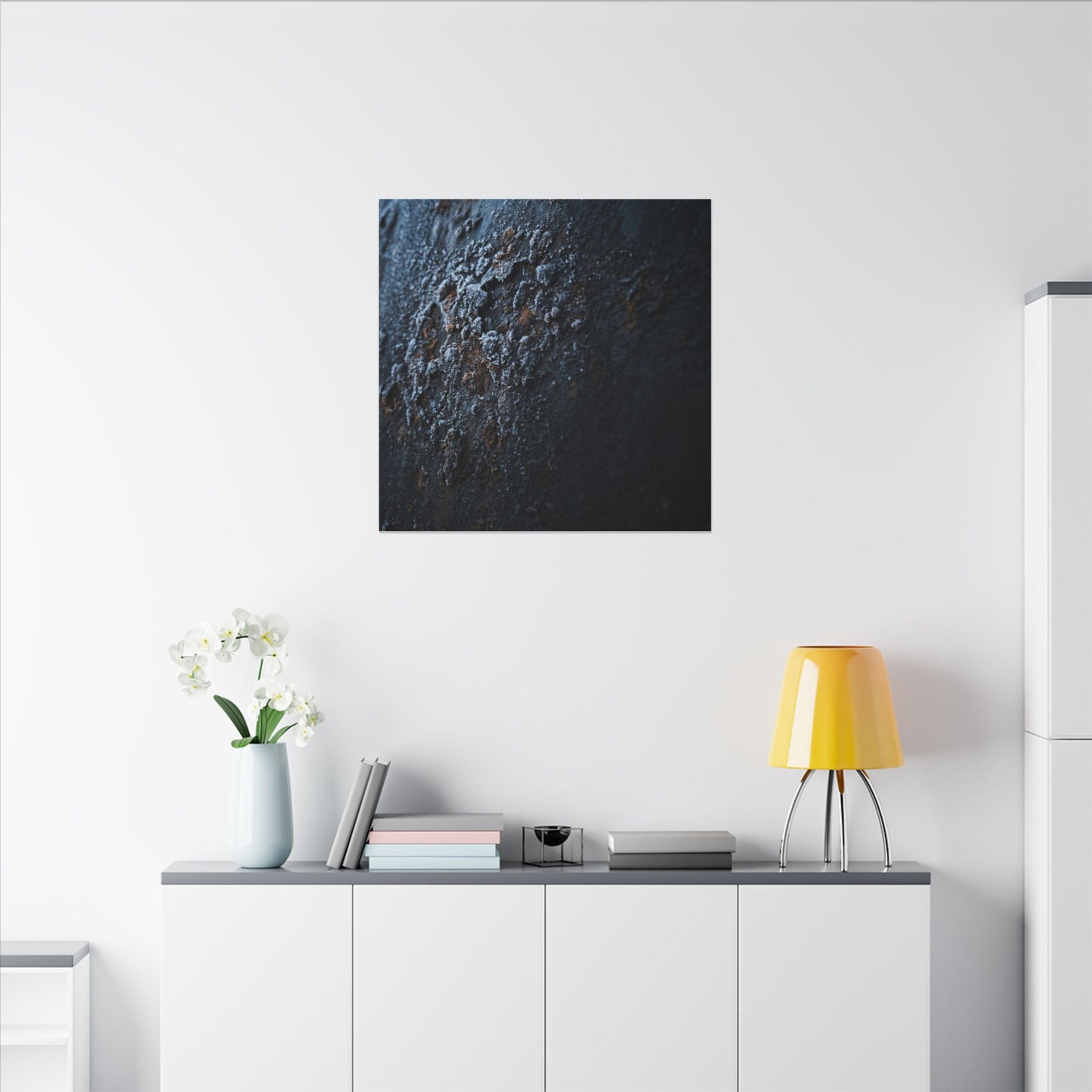 Rust Patina Canvas Art | Winter Dark Japandi Shadow Zen Art