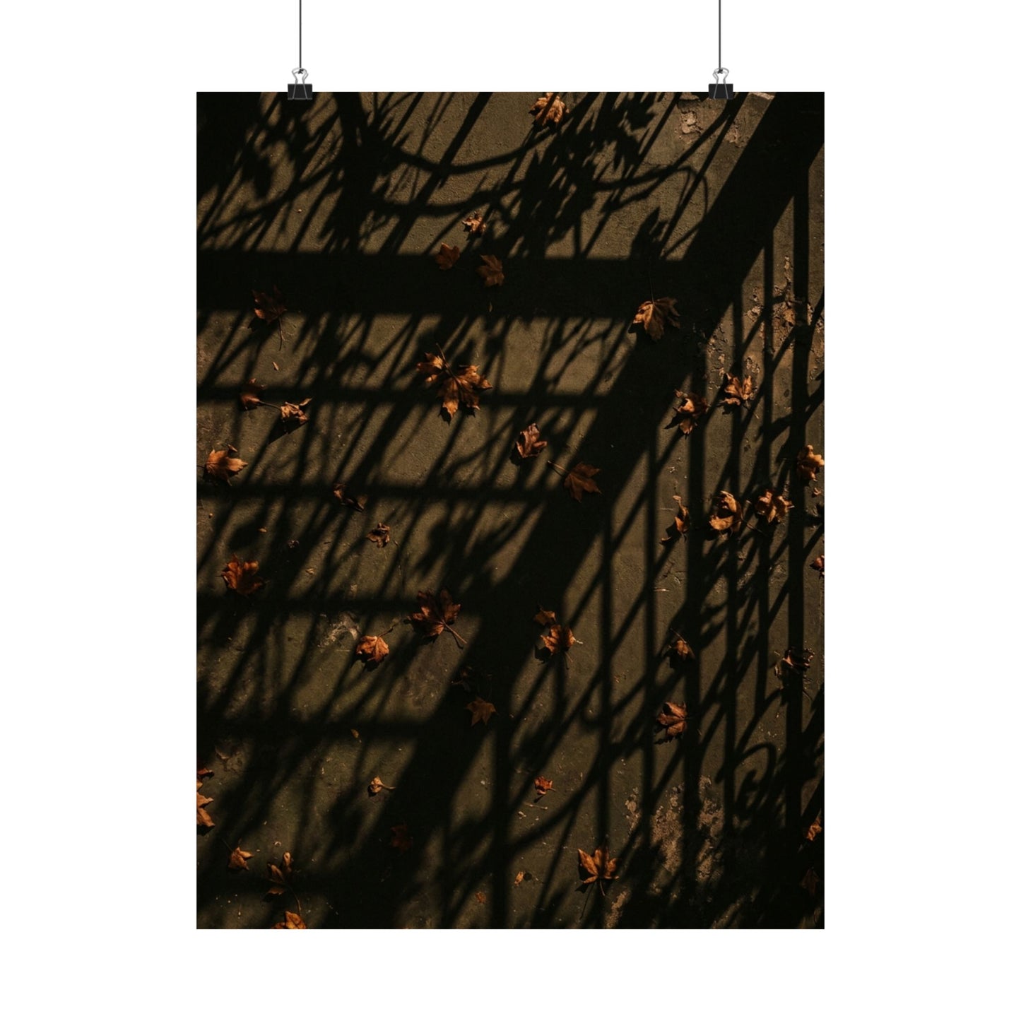Kanso Shadow Play Wall Art Print - Dark Japandi Moody Minimal Art Print
