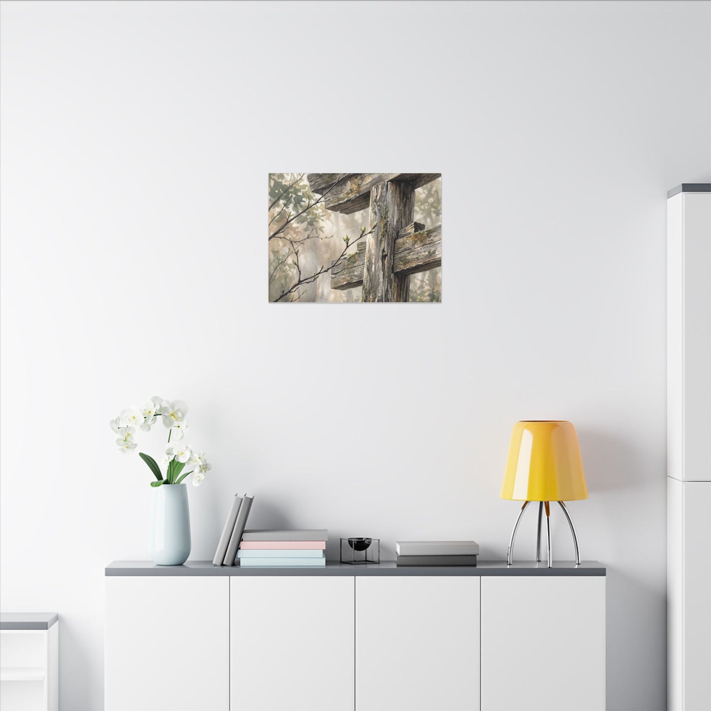 Torii Gate Spring Canvas Art | Japandi Neutral Design