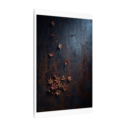 Moonlight Rust Patina Canvas Art - Dark Japandi Mono No Aware