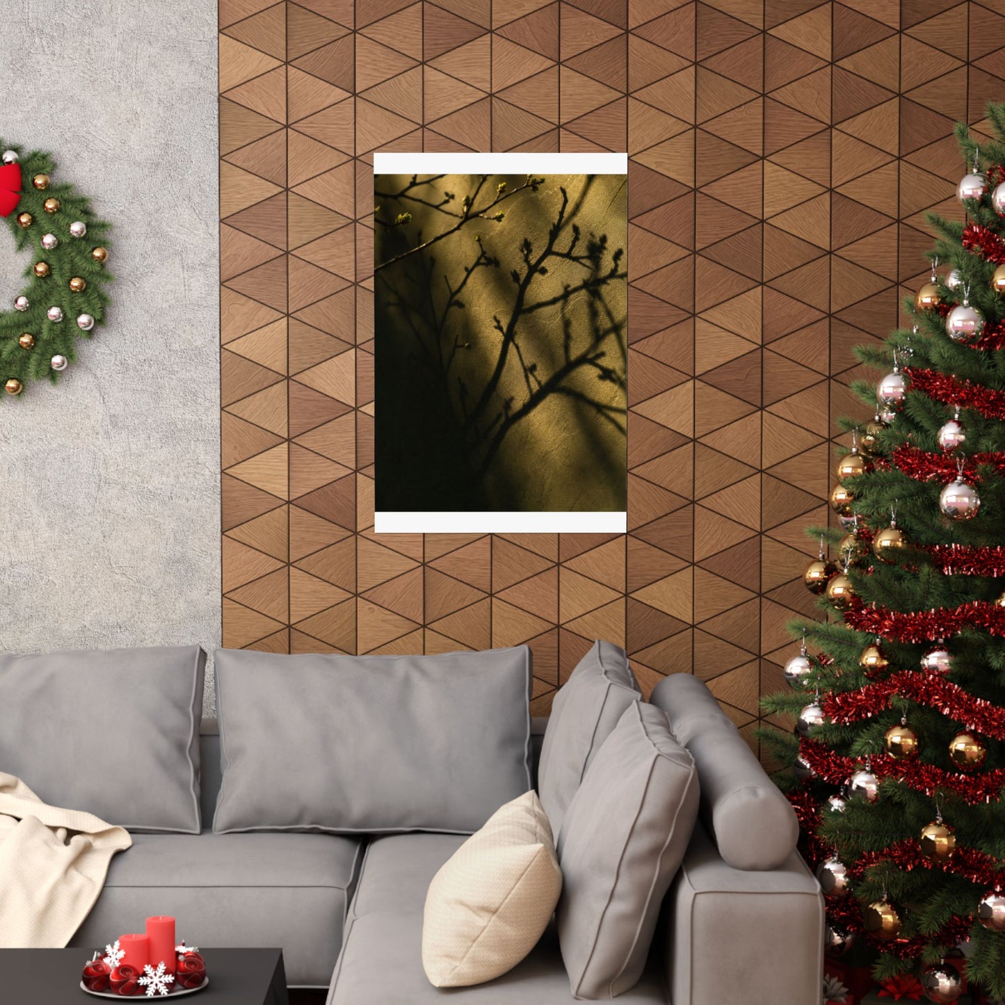 Golden Hour Shadow Play Wall Art Print - Dark Japandi Seijaku