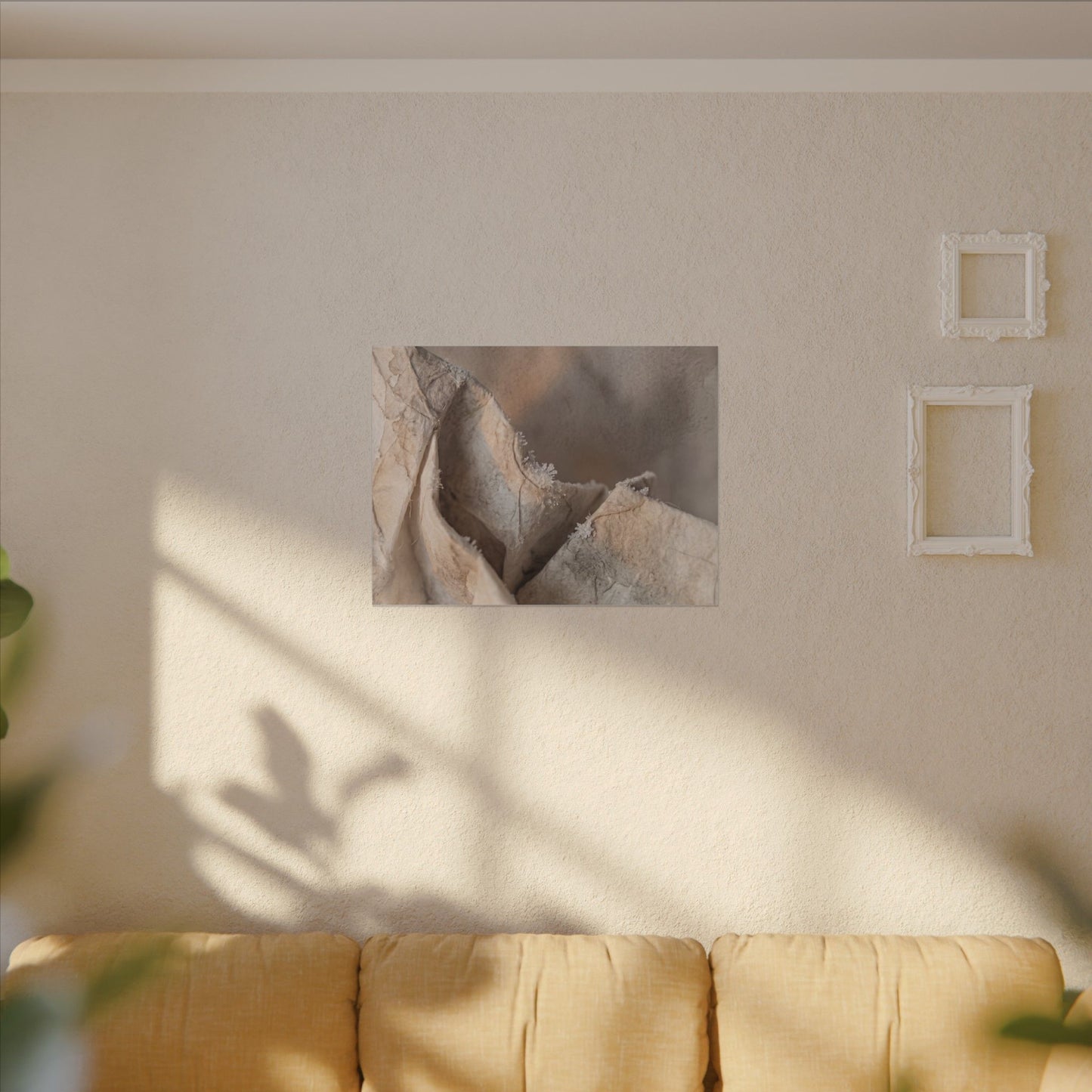 Japandi Paper Fold in Candlelight | Watercolor Canvas Art