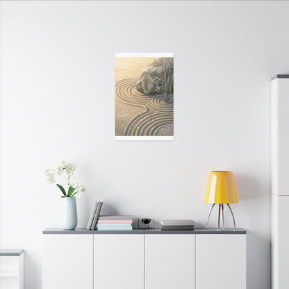 Rock Garden Winter Canvas Art | Zen Peaceful Design